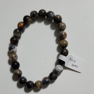 Black Opal Stone Stretch Bracelet